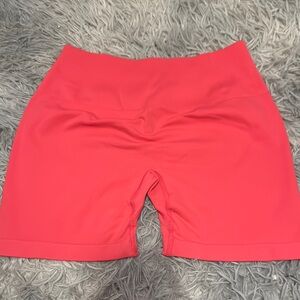 Red Bike Shorts with Streamlined Design and Stretchy Fabric